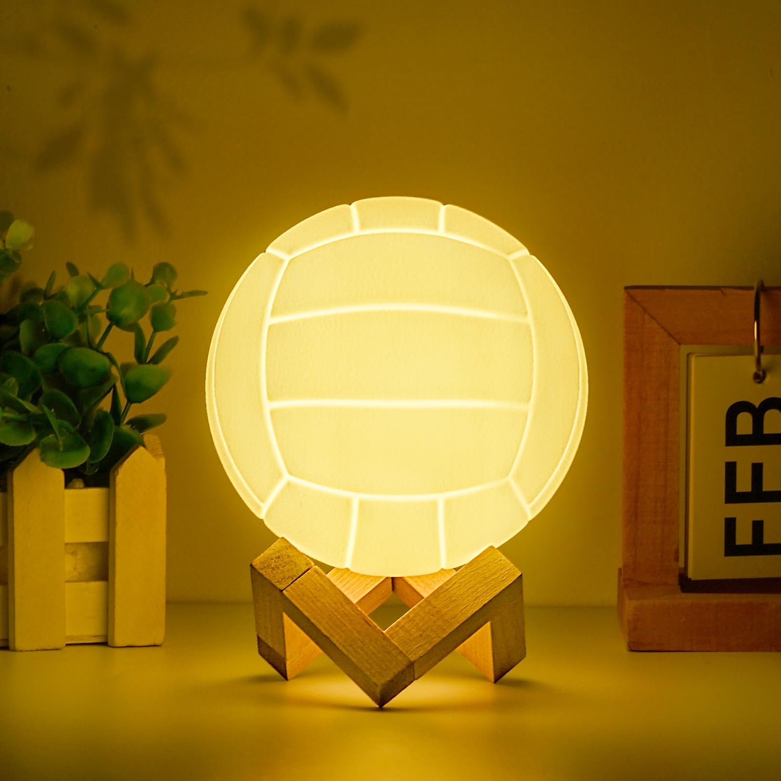 Mydhall Volleyball 3D Night Light with Remote,16 Color Bedside